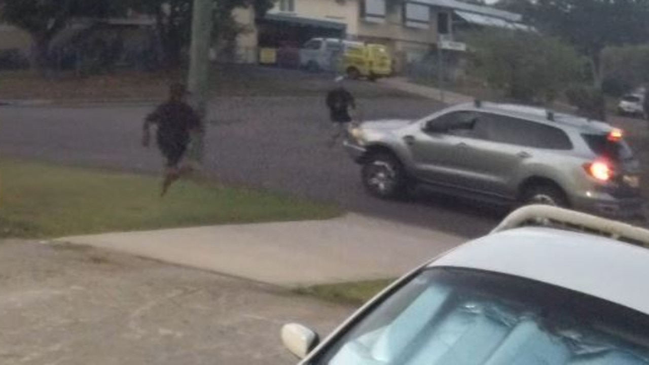 CCTV of youths in a stolen Ford Everest ramming a mum's LandCruiser in Vincent on December 7.