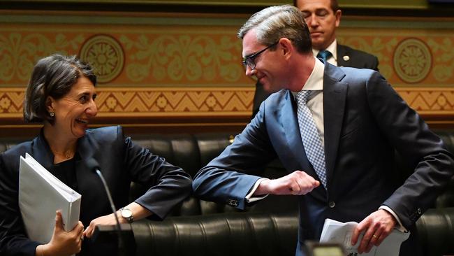 Gladys Berejiklian and Dominic Perrottet are expected to make an announcement about public sector wages soon. Picture: AAP Image