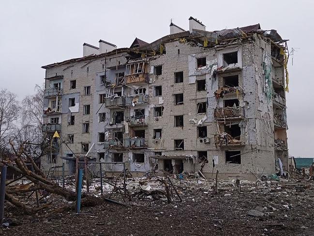 A destroyed building in Borodyanka, northwest of Kyiv. Picture: AFP