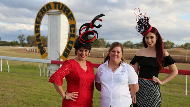 Frances Petersen, Mareeba Turf Club secretary Cathy Sloane and Rowena Petersen. PHOTO: Bronwyn Wheatcroft.