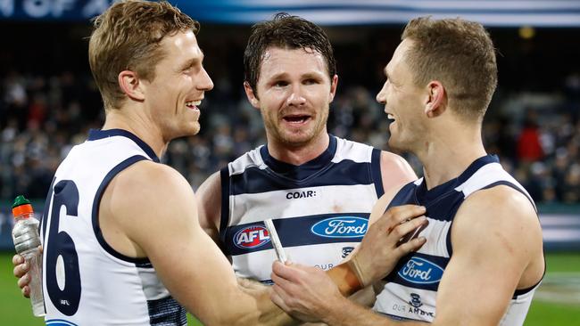 Scott Selwood, Patrick Dangerfield and Joel Selwood.