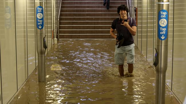 Lewisham station was also flooded. Picture: Nicholas Eagar