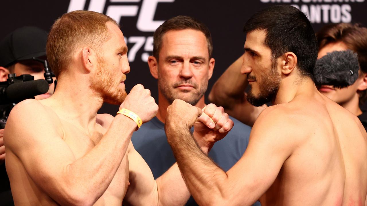 Jack Della Maddalena and Ramazan Emeev face off ahead of UFC 275. Picture: Getty Images