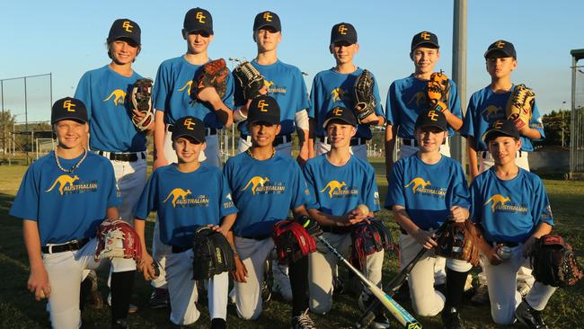 The Gold Coast Cougars. Back row (from left to right) Billy Baker, Jett Grimmond, Oscar Hyde, Mitch Anderson, Jake Calver and Tyler Salmon-Patrick. (Front Row) Zack Smith, Thomas Calvert, Ben Mathews, Fynn Komulainen, Matt White and Jake Scott. Picture: Mike Batterham