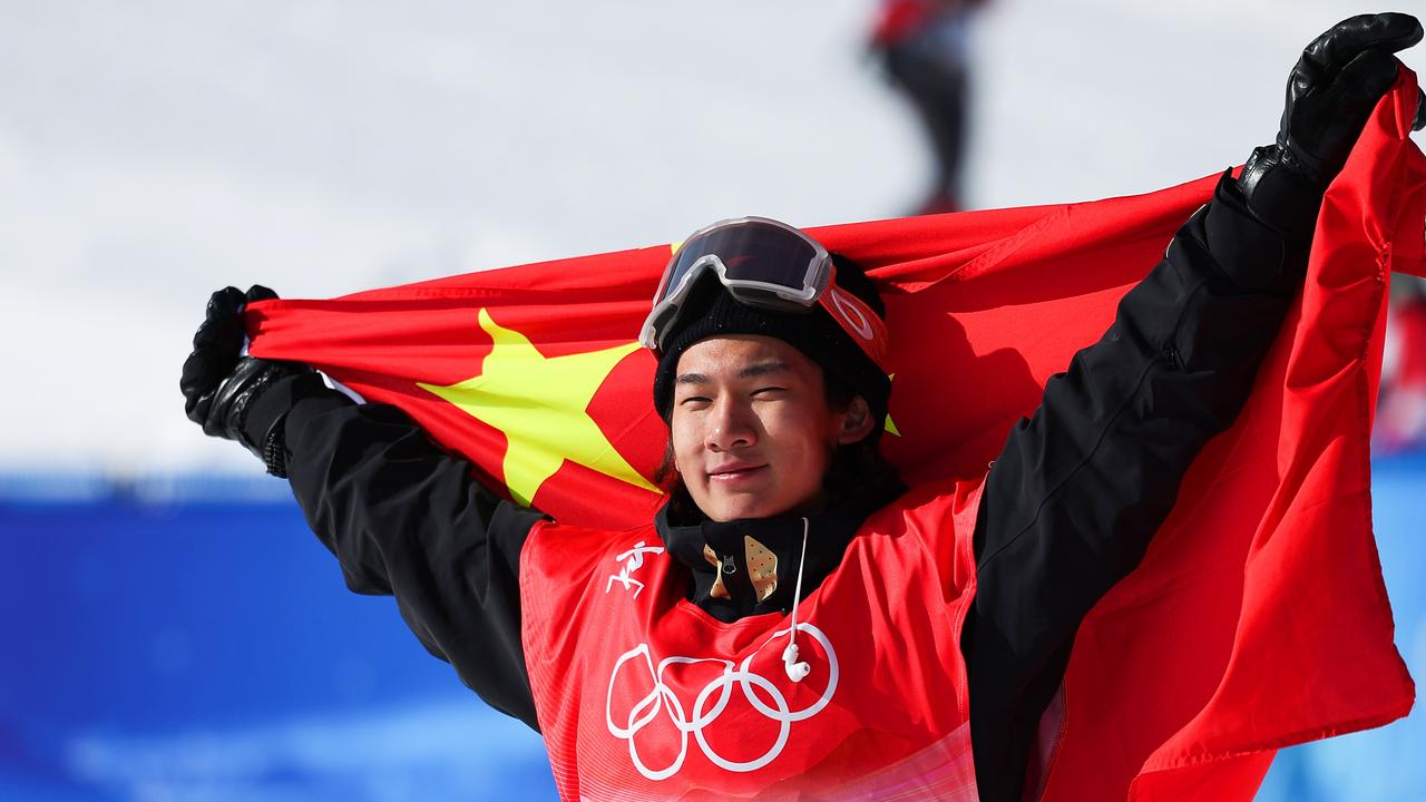 Yiming Su of Team China celebrates after winning the silver medal. Photo by Patrick Smith/Getty Images.