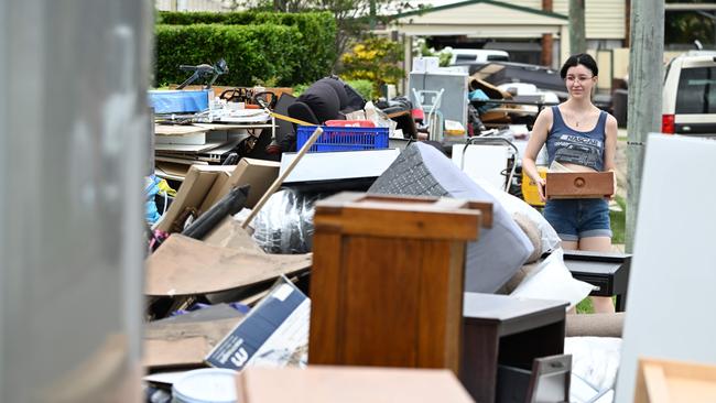 The flood clean-up on Tuesday. Picture: Lyndon Mechielsen