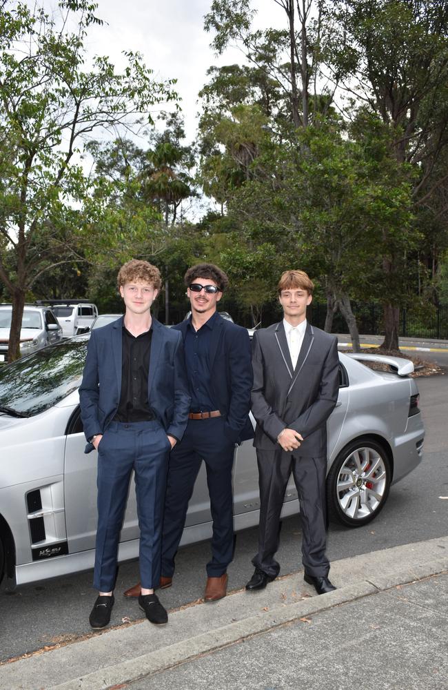 Flynn Carter, Trae Moss and Taylor Weir at the Meridan State College formal 2024.