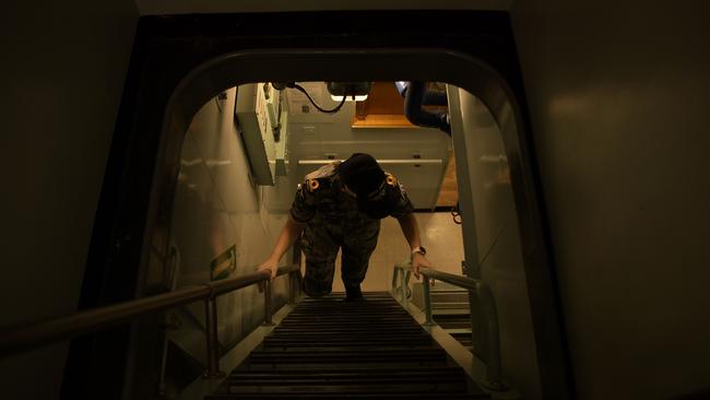 Operation Kakadu onboard the HMAS Perth. Picture: (A)manda Parkinson