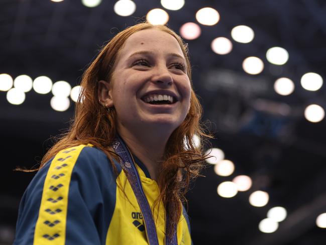 Mollie O'Callaghan, who won gold in the 100m freestle at the world championships last year, wants to go even faster this year. Picture: Getty Images