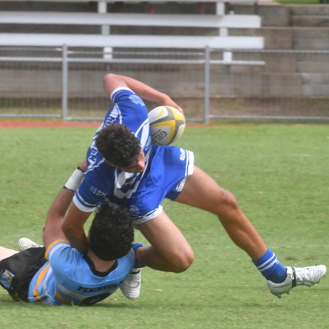 QLD Rugby Union State Championships (17-18 years boys) at the Townsville Sports Precinct. Friday May 23. Northern against Peninsular. Picture: Evan Morgan