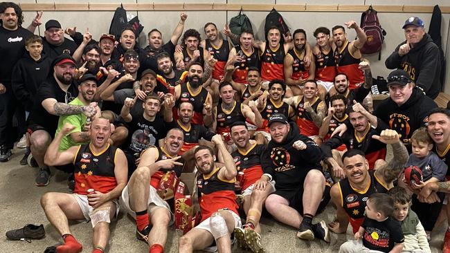 Fitzroy Stars celebrates finishing on top of the ladder. Picture: Fitzroy Stars