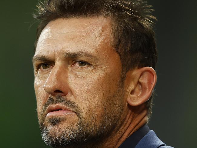 MELBOURNE, AUSTRALIA - MARCH 04: Victory head coach Tony Popovic looks on during the A-League Men's match between Melbourne Victory and Macarthur FC at AAMI Park, on March 04, 2022, in Melbourne, Australia. (Photo by Daniel Pockett/Getty Images)