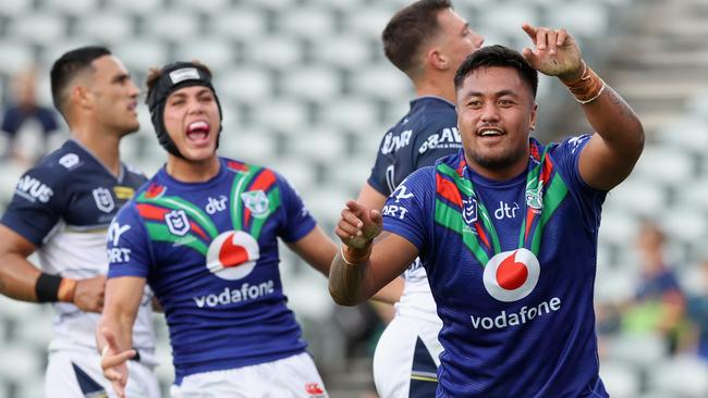 Adam Pompey pumped after a try (Photo by Ashley Feder/Getty Images)