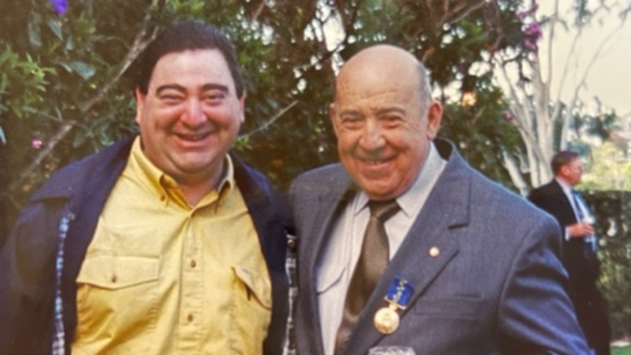 Jim Samios (right) with son George. Photo: contributed