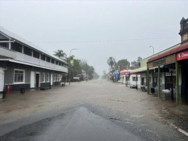 Laidley streets flooded in the aftermath from Cyclone Alfred. Picture: Birdhouse Laidley