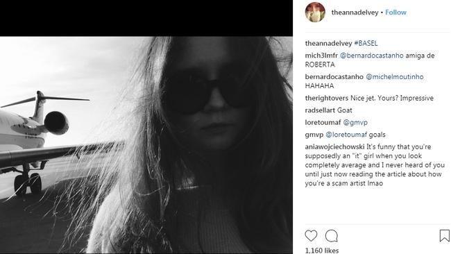 Anna Delvey’s carefully curated social media feed depicted a life of expensive hotels and private jets. (Pic: Instagram)