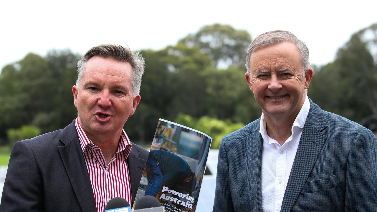 The Leader of the Australian Labor Party, Anthony Albanese and the Shadow Minister Climate Change and Energy, Chris Bowen. Picture: NCA Newswire / Gaye Gerard