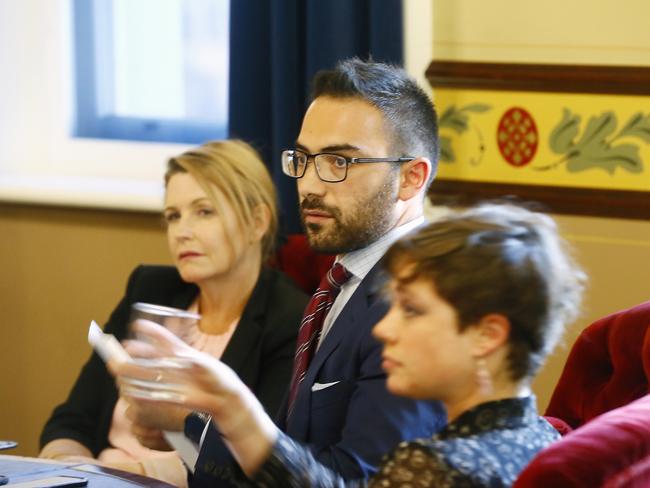 Alderman Simon Behrakis at a Hobart City Council meeting at the Town Hall. Picture: MATT THOMPSON