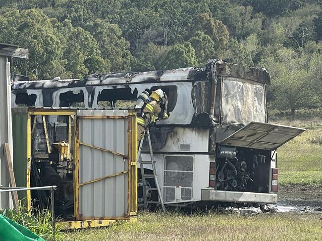 Fireys rushed to a motor home fire at Ridolfis Road at Farleigh, north of Mackay. September 5, 2022. Picture: Zoe Devenport