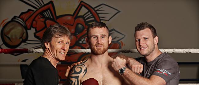 Glenn Rushton and Dennis Hogan and Jeff Horn.                            Pic Annette Dew