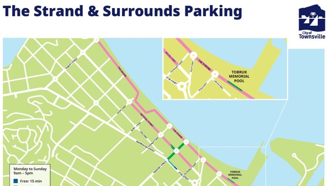 Paid parking expansion at The Strand and the surrounding area. Picture: TCC.