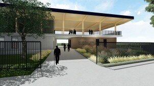 An artist impression of the ground from the carpark.