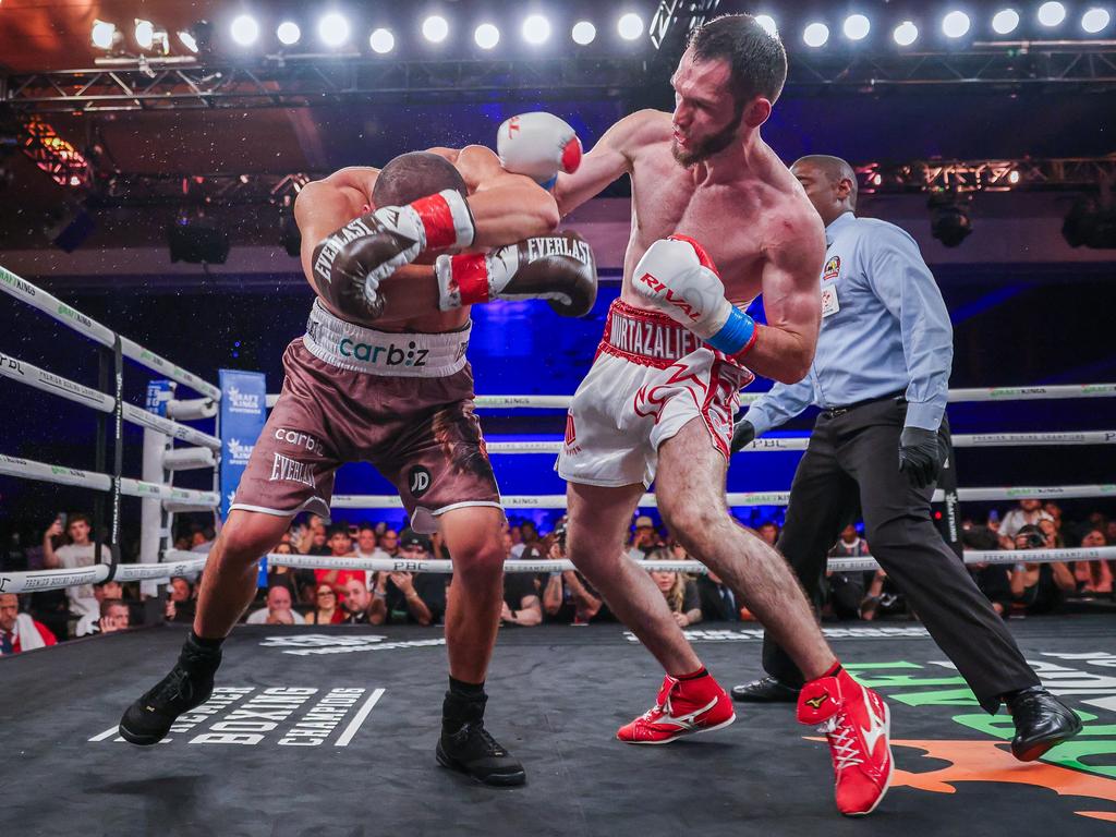 Tim Tszyu described Bakhram Murtazaliev’s biggest shots as feeling like a “bomb was exploding”. Picture: Getty Images