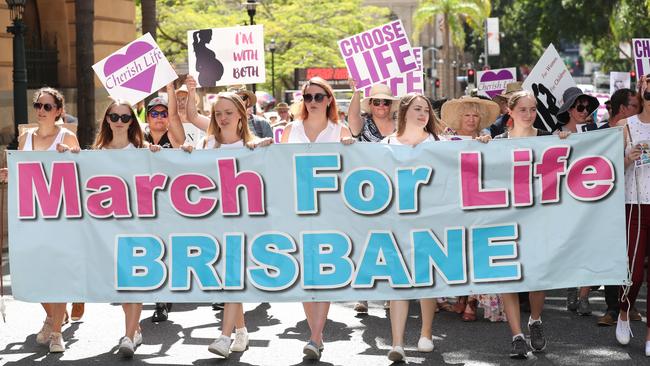 The ‘March For Life’ rally in Brisbane last month in opposition of reforming abortion law. (Pic: Annette Dew)