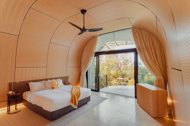 The rooms are curved and cavernous. Picture: James Vodicka.