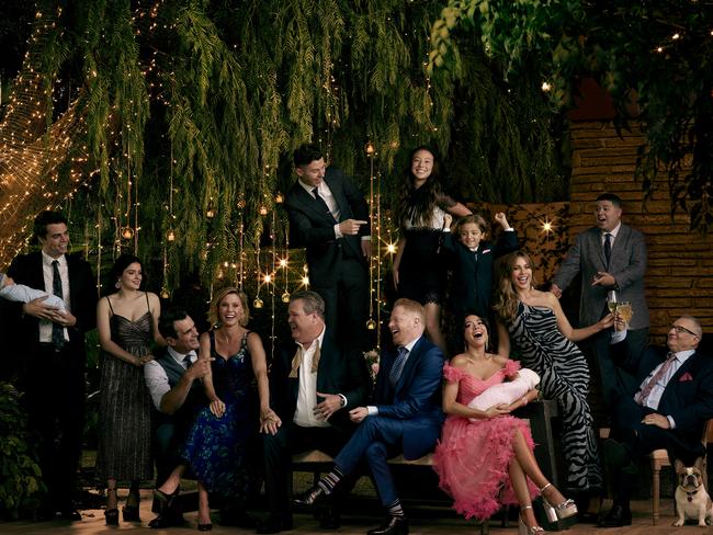 ABC's Modern Family stars Reid Ewing, Ariel Winter, Ty Burrell, Julie Bowen, Eric Stonestreet, Nolan Gould, Aubrey Anderson-Emmons, Jesse Tyler Ferguson, Jeremy Maguire, Sarah Hyland, Sofia Vergara, Rico Rodriguez, and Ed O’Neill. Picture: ABC/Jill Greenberg