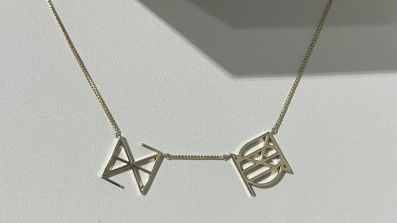 Dani Regan’s designs in gold necklace form. Picture: Supplied