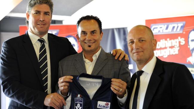 Northern Blues president Stephen Papal (right) with Stephan Kernahan and Bill Nagel in happier times for the club.