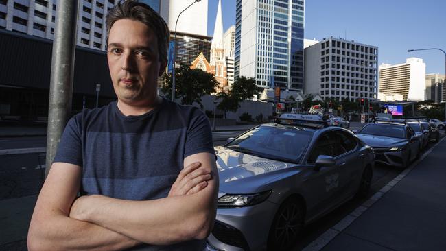 Brisbane taxi user Sam Mortimer was ripped off last year while trying to get from Howard Smith Wharves to Fortitude Valley with friends. Picture: Lachie Millard.