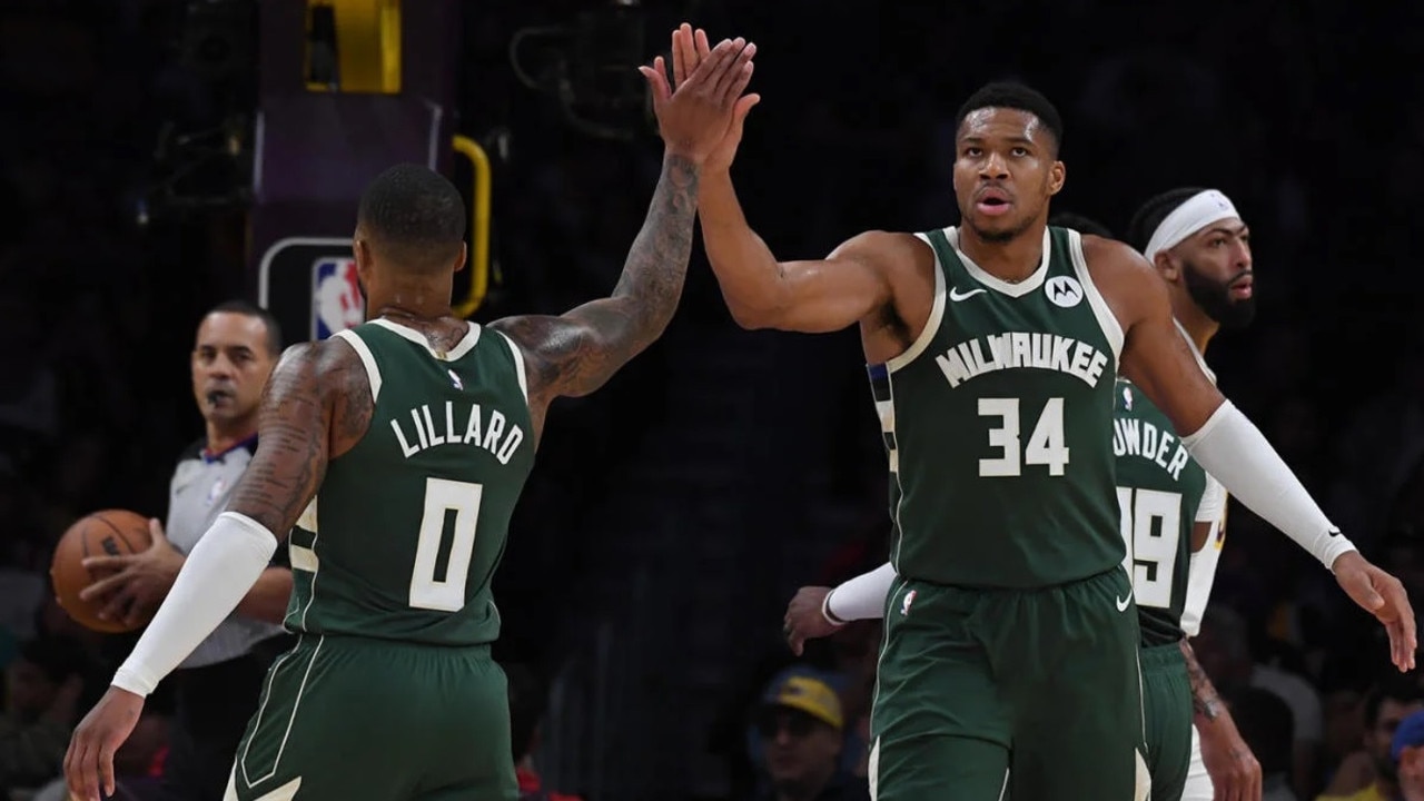 Damian Lillard and Giannis Antetokounmpo shared a court for the first time as teammates on Monday.