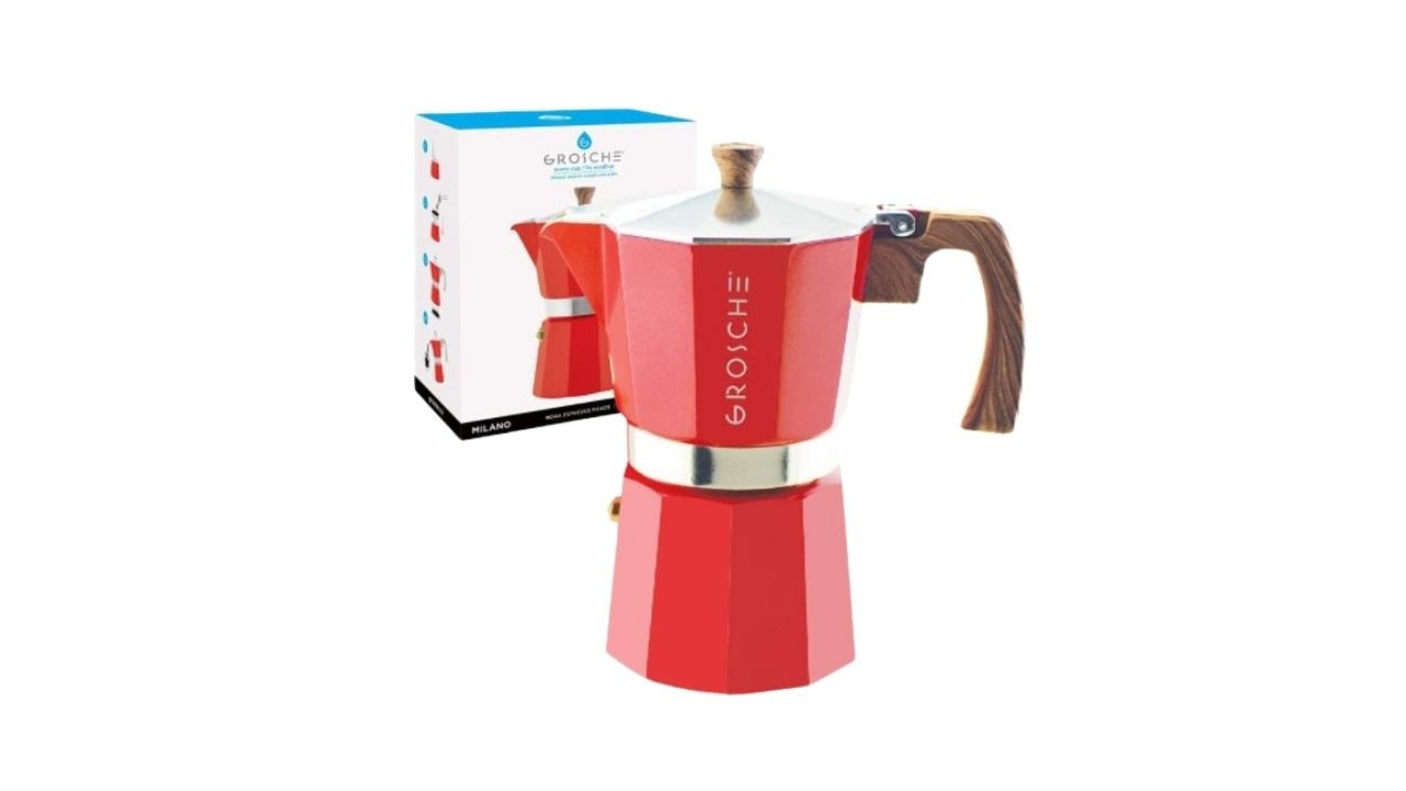 Vintage Style Grosche Milano Small Italian Cherry Red 3-shot Stovetop Espresso  Maker / Coffee Pot / Percolator 