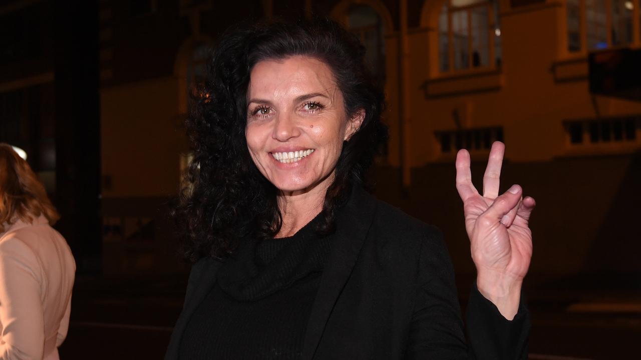 Suzi Taylor leaves the Brisbane Magistrates Court in Brisbane on Thursday night. Picture: Dan Peled