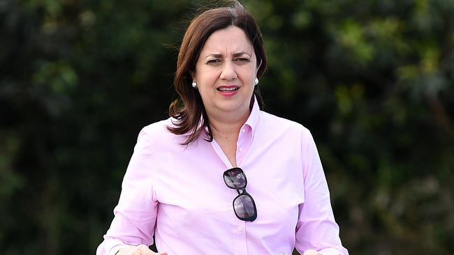 Premier Annastacia Palaszczuk campaigns in Coomera on the Gold Coast ahead of the state election on October 31. Picture: NCA NewsWire/Dan Peled