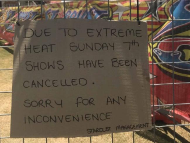 Stardust Circus cancelled its shows on January 7 due to the heat