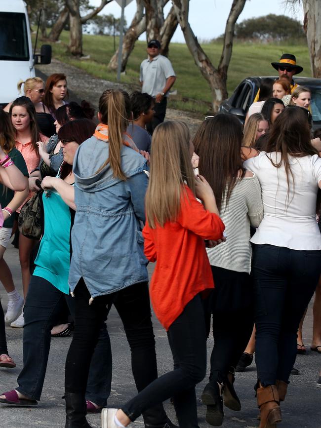 One Direction fans camped outside the Novotel Barossa despite it being home to deadly snakes. Picture: Mike Burton jmopics