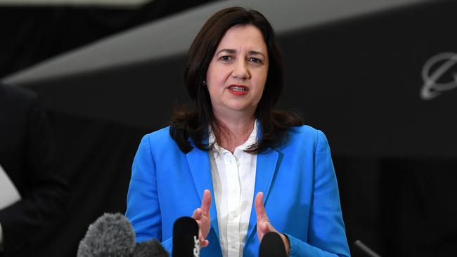 Queensland Premier Annastacia Palaszczuk ruled out doing deals with minor parties or independents, saying “I need a majority … to continue the work that I’m doing.” Picture: Dan Peled