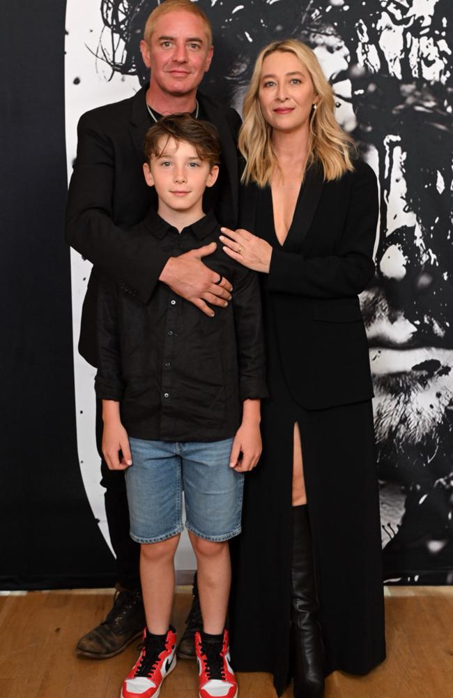 Vincent Fantauzzo and Asher Keddie and son Valentino. Picture: Tony Gough