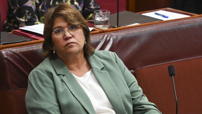 Senator Kerrynne Liddle during Question time in the Senate at Parliament House in Canberra. Picture: Martin Ollman