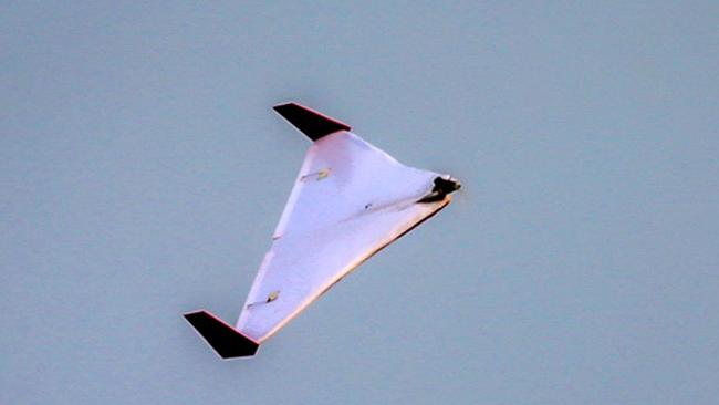 An Iranian unmanned aerial vehicle (UAV) or drone flying during Iranian military exercises. Picture: AFP