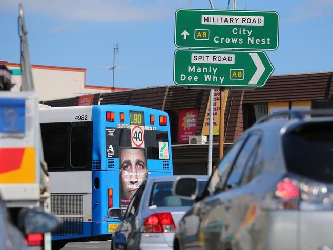 Spit Junction during peak hour. Picture: Phillip Rogers