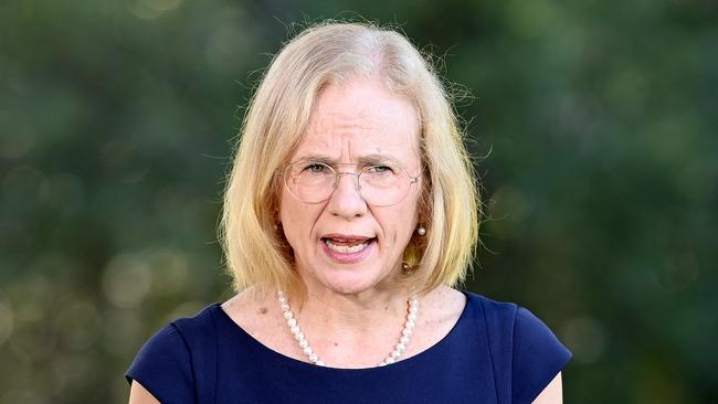 Queensland Chief Health Officer Jeannette Young in Brisbane on Monday. Picture: Getty Images