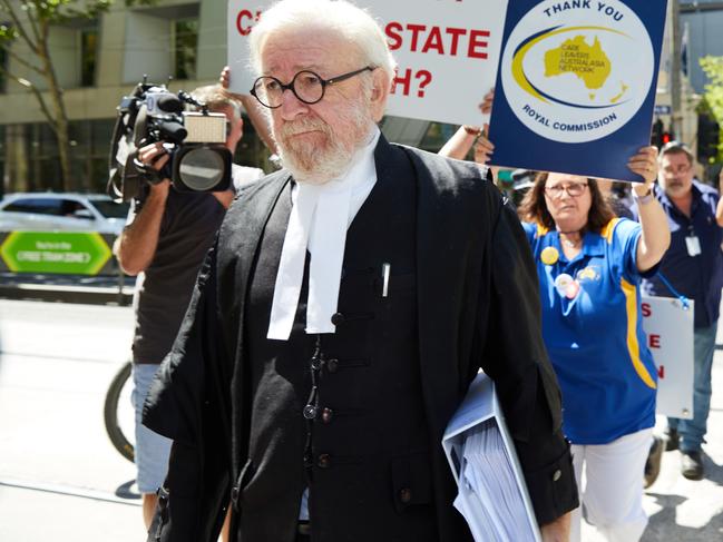 Protesters confronted Mr Richter outside court. Picture: Erik Anderson/AAP