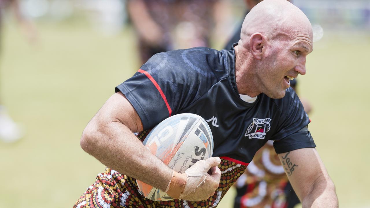 Luke Hellyer for Toowoomba Warriors against Kambu Warriors at the Toowoomba Warriors Reconciliation Carnival rugby league at Jack Martin Centre, Saturday, January 27, 2024. Picture: Kevin Farmer