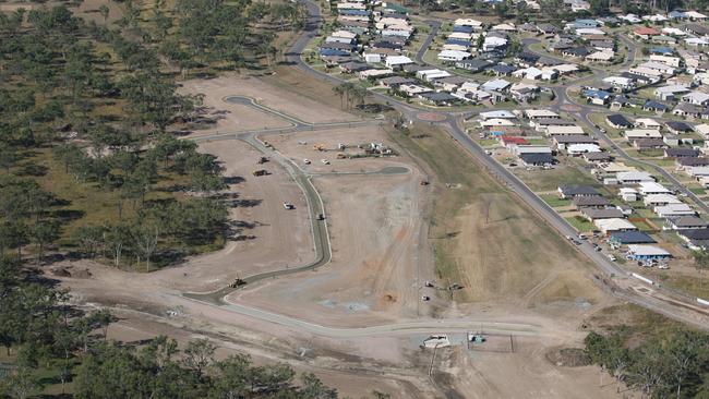 Housing development near River Rose Drive and Bramble St Norman Gardens photographed from the air in May 2012. Photo Chris Ison / The Morning Bulletin.