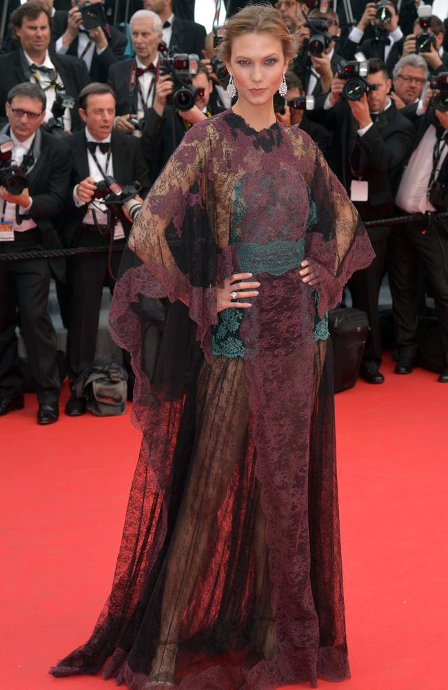 Karlie Kloss attends the Opening ceremony and the "Grace of Monaco" Premiere during the 67th Annual Cannes Film Festival.