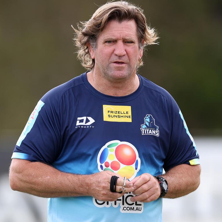 Des Hasler hasn’t seen out his past two contracts as head coach. Picture: Chris Hyde/Getty Images